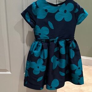 Jacadi Navy and Teal Floral Kids Dress